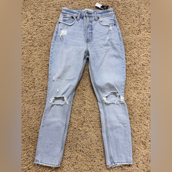 Abercrombie & Fitch Denim - Abercrombie & Fitch Light Blue Ripped Skinny Jeans
